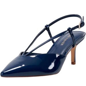 NIB Marc Fisher "Avila" Slingback Dress Heels,Dark Blue Patent Leather Size 6
